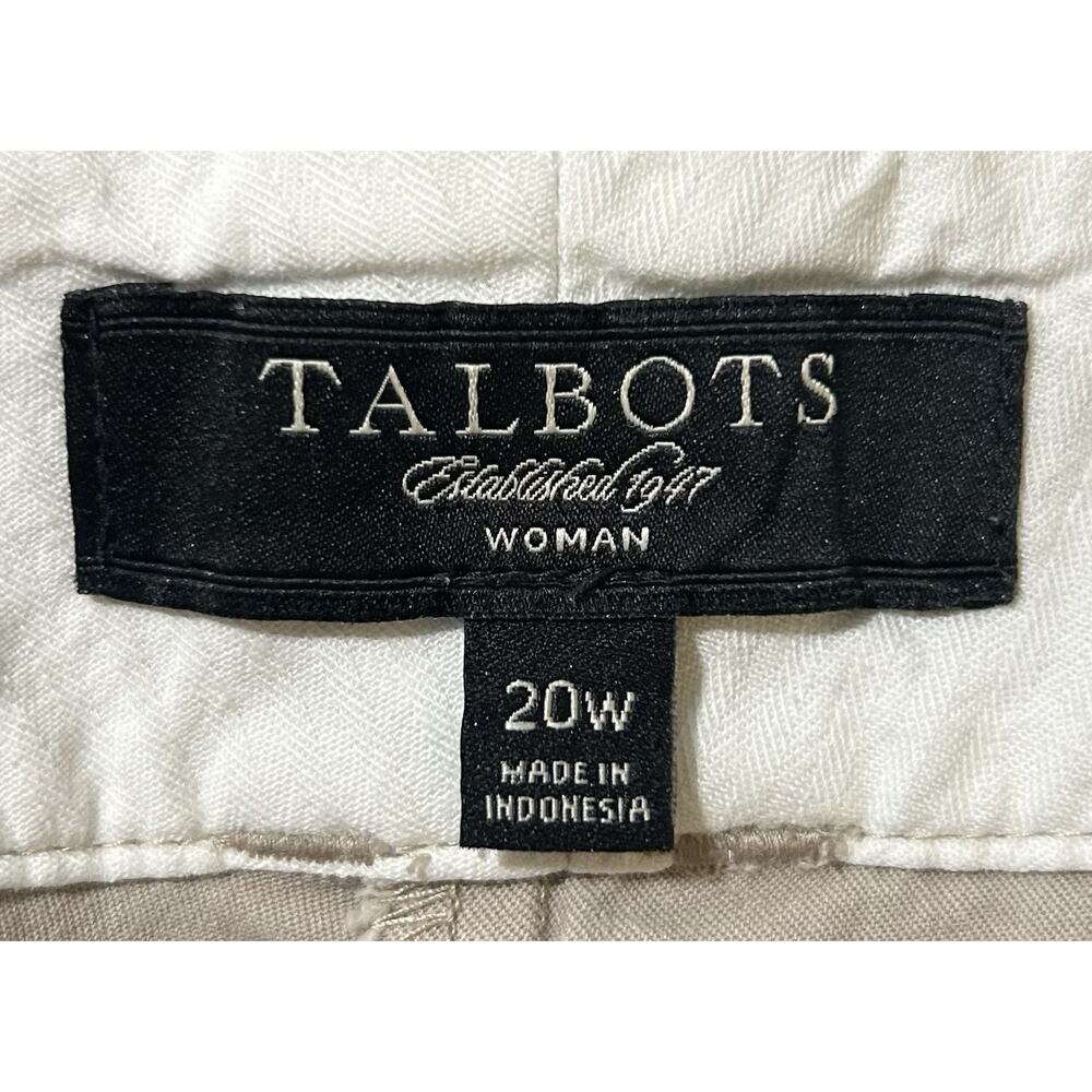TALBOTS Khaki Solid Pockets Stretch Cotton Spandex Shorts Womens 20W - Picture 3 of 4